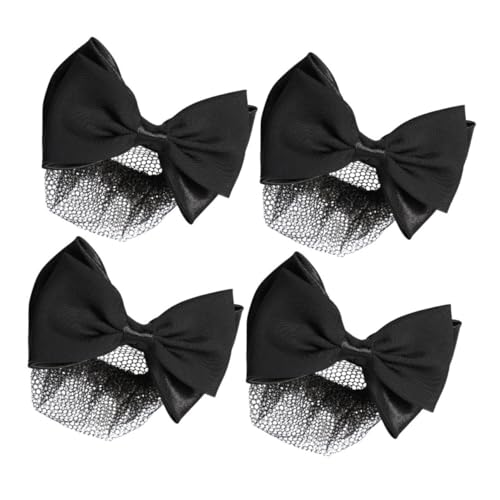 WEKADRIN 4stücke Teiliges Haarnetz Mit Schleife Modisches Weiches Mesh-haarzubehör Für Hochzeiten Partys Und Professionelle Anlässe Sicherer Halt Und Trendiges Design Für Damen von WEKADRIN