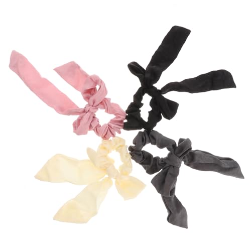 WEKADRIN 4 Teiliges Satin Ähnliche Stoff Haarbänder mit Schleife Weiche Elastische Ponytail Halter für Damen und Mädchen Modische Vielseitige Haarschmuck Accessoires von WEKADRIN
