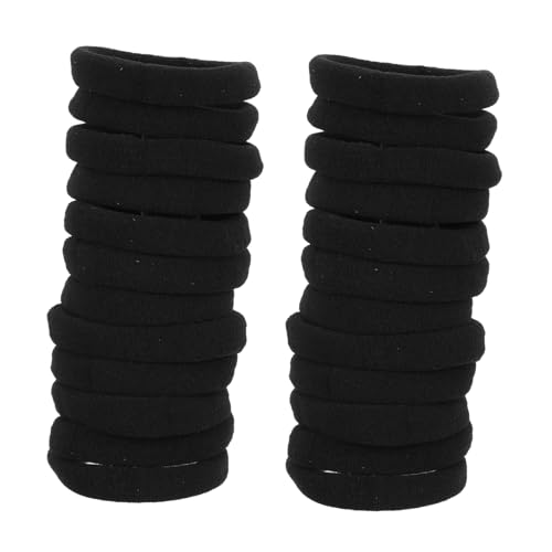 WEKADRIN 40 Stück Elastische Haargummis für Mädchen Flexibel Strapazierfähig Schonend zum Haar für Pferdeschwanz Dutt Half Up Frisuren Modischer Haarschmuck für Alltag und Outdoor Schwarz von WEKADRIN
