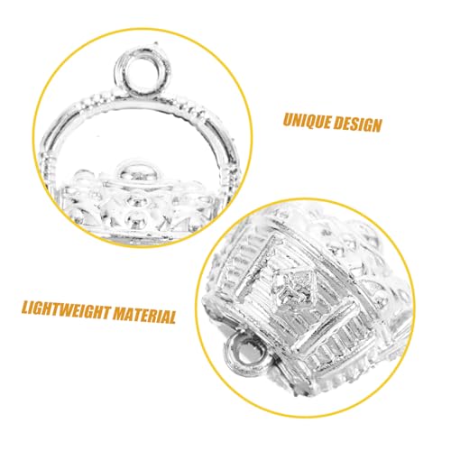 WEKADRIN 40 Stück Kleine Blumenkorb Anhänger Silberfarbene Schmuckanhänger zum Basteln Langlebige Vielseitige Deko für Party DIY Handwerk Wiederverwendbare Hängedekoration von WEKADRIN