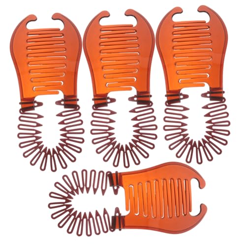WEKADRIN 4stücke Haarkämme Für Frauen Bananenkamm Flechtwerkzeug Doppelkamm Haarclip Mit Kamm Aus Kunststoff Für Dickes Feines Mittellanges Langes Lockiges Haar von WEKADRIN