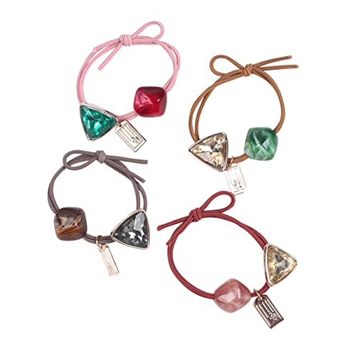 WEKADRIN 4stücke Mädchen Haargummis Mit Unregelmäßigem Schleifen-design Elastische Haarbänder Mit Perlen Für Mädchen Vielseitige Haaraccessoires Für Täglichen Gebrauch von WEKADRIN