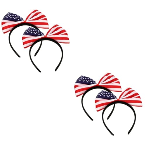 WEKADRIN 4stücke Patriotisches Haarband Mit Amerikanischer Flagge Und Schleifen-design Für Unabhängigkeitstag-feier Festival-haarschmuck Und Cosplay Accessoire von WEKADRIN