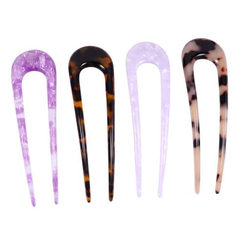 WEKADRIN 4stücke U-förmige Haarnadeln Aus Acetat Retro Und Modisch Für Elegante Hochsteckfrisuren Rutschfest Und Langlebig Für Damen Und Mädchen von WEKADRIN