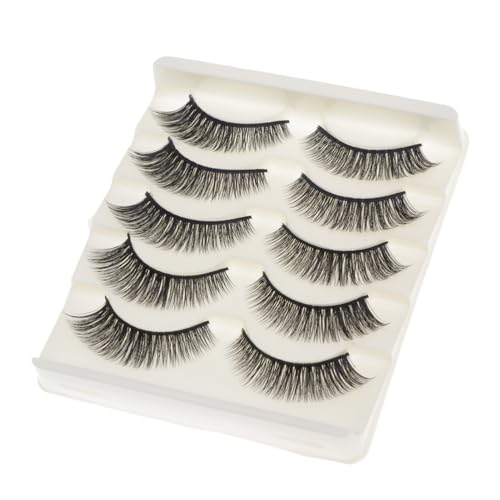WEKADRIN 5 Paare Falsche Wimpern Lang Natürlich Weich Sicher Angenehm für Damen und Mädchen Weiß Verpackung von WEKADRIN