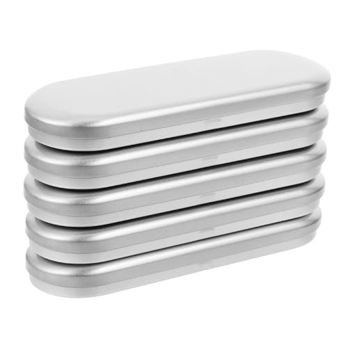 WEKADRIN 5 Stück Blech Stiftebox mit Klappdeckel Kompakte Aufbewahrungsbox für Stifte und Bürobedarf Multifunktionaler Schreibwaren Organizer aus Tragbar für Schule und Büro von WEKADRIN