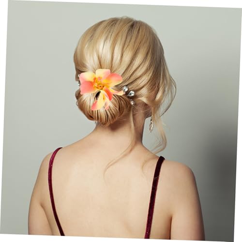 WEKADRIN 5 Stück Teiliges Blumen Haarspangen für Damen und Mädchen Stabile Haarklammern in Weiß Rot und Champagner Fester Griff für Vielseitige Frisuren Zarte Orchideen Form für Eleganten von WEKADRIN