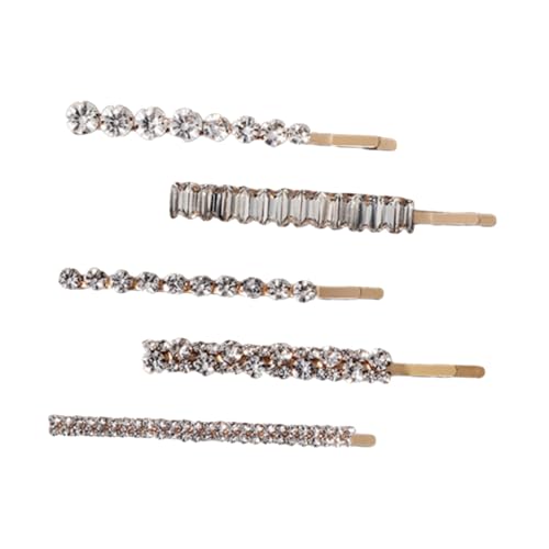 WEKADRIN 5 Stück Teiliges Geometrische Wasserstein haarspangen Funkelnde Haarklammern für Damen und Mädchen Goldfarbene Strass haarnadeln Modische Haaraccessoires für Partys und Hochzeiten von WEKADRIN
