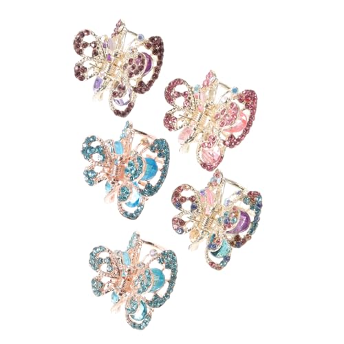 WEKADRIN 5 Stück Teiliges Mini Strass Haarklammer aus Legierung Rutschfeste Haarspangen mit Sicherem Griff für Mädchen Leichte und Bequeme Haarschmuck für Alltag und Besondere Anlässe von WEKADRIN