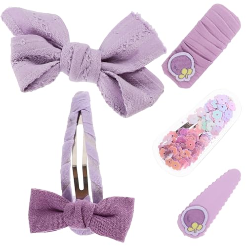 WEKADRIN 5 Stück Teiliges Stoff Schleifen Haarklammern für Mädchen Süßer Haarschmuck mit Blüten Design Vielseitig für Party Bühne Cosplay und Alltag Niedliche Haarclips von WEKADRIN