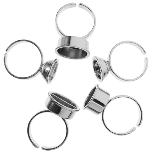 WEKADRIN 5 Stück Teiliges Wimpernkleber Ring aus Metall Kompakter Lash Organizer Praktischer Wimpernkleber Halter für Wimpernverlängerung und Augenbrauen grafting Silberfarben Leicht und von WEKADRIN