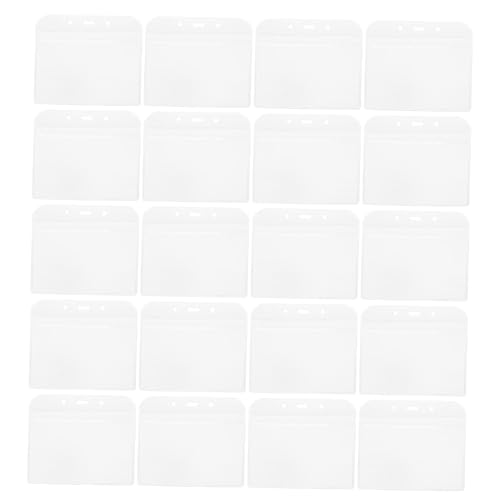 WEKADRIN 50 Stück wasserdichte PVC Ausweishüllen Horizontal Flexible Kartenetui Schutz für Kreditkarten und Namensschilder Strapazierfähig Transparent für Arbeit und Schule von WEKADRIN