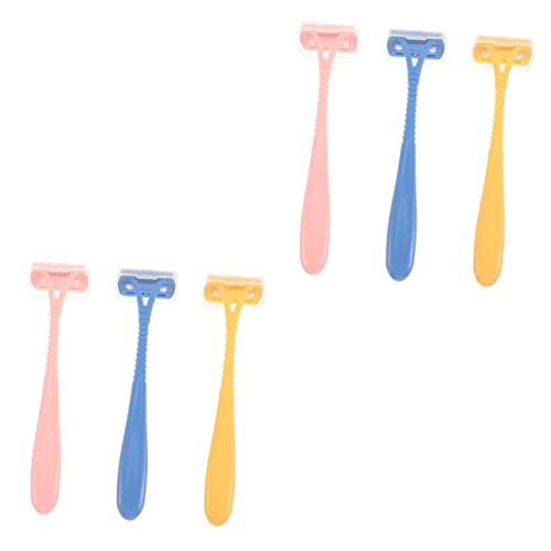 WEKADRIN 6 Stck. Teiliges Damen Körperhaarrasierer Tragbarer Haarschneider für Beine Achseln und Mehr Präzise zur Haut Gelb und Blau von WEKADRIN