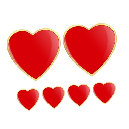 WEKADRIN 6 Stück Herz Broschen für Frauen Rote Emaille Anstecknadeln Stilvolle Schmuckstücke für Kleidung Hüte Jacken für Hochzeiten Valentinstag und DIY Projekte von WEKADRIN