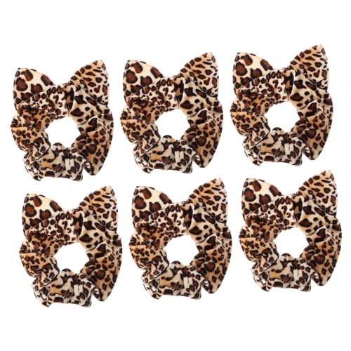 WEKADRIN 6 Stück Leopard Scrunchies Haargummis Damen Elastische Ponytail Halter Weiche Haarbänder für Pferdeschwanz und Dutt Flexibel Bequem von WEKADRIN