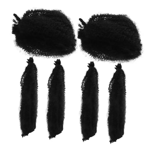 WEKADRIN 6 Stück Teiliges Afro Twisted Perücken Synthetische Lockige Haarverlängerung Welliges Flecht Haar für Frauen Mädchen Party Festival Cosplay von WEKADRIN