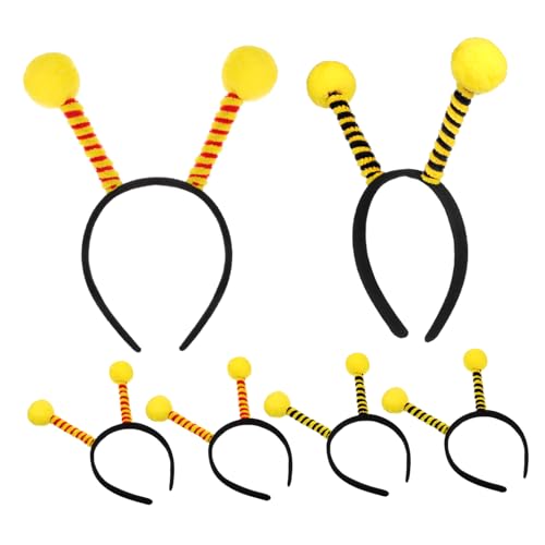 WEKADRIN 6 Stück Teiliges Bienen Haarreifen für Cartoon Tier Haarbänder mit Süßen Bienen Antennen für Party Karneval Fasching Verkleidung und Kostüm Zubehör von WEKADRIN