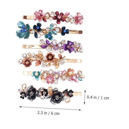 WEKADRIN 6 Stück Teiliges Haarschmuck Bunten Retro Metall blumen haarspangen für Damen und Mädchen Stabile Haarklammern für Dickes und Dünnes Haar Geeignet für Festliche Anlässe und Alltag von WEKADRIN