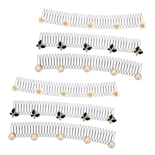 WEKADRIN 6 Stück Teiliges Haarschmuck Frauen mit Perlen Blumen und Haarkamm zum Stecken Leichter Haarfixierer für Dünnes Dickes und Lockiges Haar Fester Sitz Beim Styling und Pflege von WEKADRIN