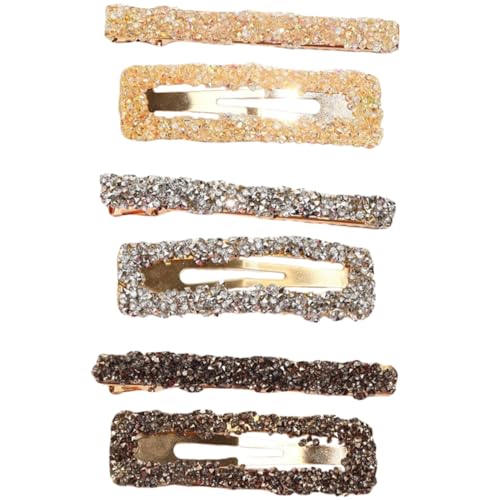 WEKADRIN 6 Stück Teiliges Haarschmuck mit Funkelnden Strass Haarspangen Vielseitige Haarklammern für Damen Geeignet für Haarstile und Anlässe Accessoires in Schwarz und Champagner von WEKADRIN