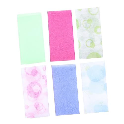 WEKADRIN 6 Stück Teiliges Langes Peeling Badetuch aus Nylon Reiche Schaumbildung Stark Saugfähig Langlebig und Hautreinigend für Dusche und Körperpflege zu Hause von WEKADRIN