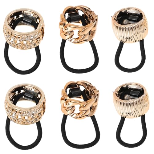 WEKADRIN 6 Stück Teiliges Ponytail aus Roségold Lackiertem Kunststoff Elastische Haarmanschetten mit Fester Fixierung Modische Haargummis für Frauen und Mädchen Schonend und Langlebig für von WEKADRIN