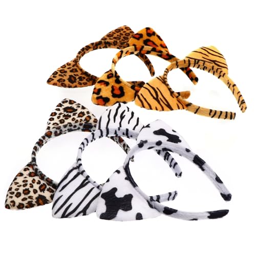 WEKADRIN 6stücke Teiliges Katzenohren Haarreif Für Erwachsene Leopardenmuster Cosplay Headdress Für Partys Halloween Und Kostüme Niedliches Tier-accessoire Für Besondere Anlässe von WEKADRIN