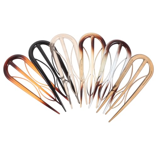 WEKADRIN 6Stücke U Förmige Haarnadeln für Damen Französische Haarspangen im Vintage Zweigdesign Haargabeln für Dickes Haar Dutt Haarkämme Haar Accessoires für Stilvolle von WEKADRIN