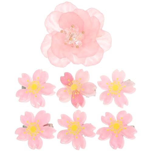 WEKADRIN 7 Stück Teiliges Kirschblüten Haarclip Blumen Haarspangen Starke Haftung Leicht zu Fixieren Geeignet für Flechtfrisuren Hochzeiten Partys Eleganter Haarschmuck für Damen und von WEKADRIN
