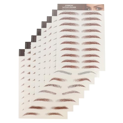 WEKADRIN 8 Blatt Wasserfeste Fake Eyebrow Stickers Natürlicher Look für Anfänger und Makeup liebhaber Realistische Augenbrauen Aufkleber für Verschiedene Styles von WEKADRIN