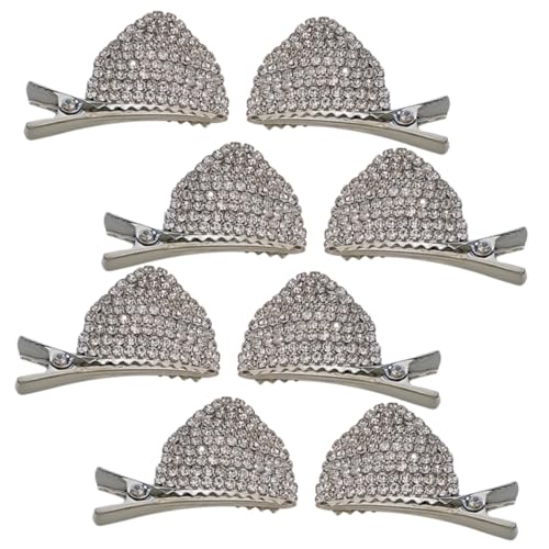 WEKADRIN 8 Stück Haarnadel mit Katzenohren Halloween -Haarklammern Haarzubehör Haarnadel für Katzenohren Katzenhaarclip Haarspangen für Mädchen niedliche Haaraccessoires Legierung Silber von WEKADRIN