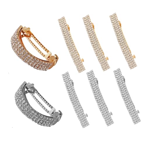WEKADRIN 8 Stück Teiliges Haarschmuck mit Strasssteinen Glänzende Ponytail Haarklammern in Gold und Silber Haarspangen für Damen Haarschmuck Accessoires für Alltag Party Hochzeit und von WEKADRIN