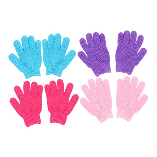 WEKADRIN 8 Stück Teiliges Peeling handschuh Grob Gewebte Badehandschuhe zur Hauterneuerung Fördert Durchblutung für Damen und Herren Vielseitige Anwendung Beim Duschen und Zufällige Farbe von WEKADRIN