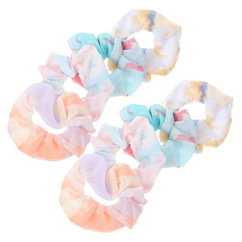 WEKADRIN 8 Stück Teiliges Tie dye Haargummi mit Farbverlauf Große Elastische Haarringe aus Weichem Schonend für Damen Haare Vielseitig Einsetzbar für Alltag Party Sport und Zufällige Farbe von WEKADRIN