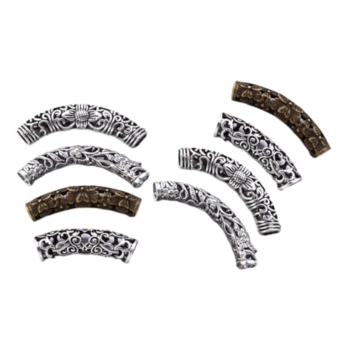 WEKADRIN 8 Stück Teiliges Vintage Haarschmuck mit Flechtperlen und Haarringen Dekorative Haar Tubes aus Robustem Material Vielseitig für Damen und Herren für Festival Partyfrisuren von WEKADRIN