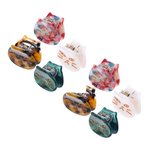 WEKADRIN 8stücke Katzenmotiv Haarspangen Kleine Haarklammern Für Damen Tierisch Süße Haarklammern Aus Acetat Praktisch Für Alltag Und Besondere Anlässe Farbvariationen Grün Rot-blau von WEKADRIN