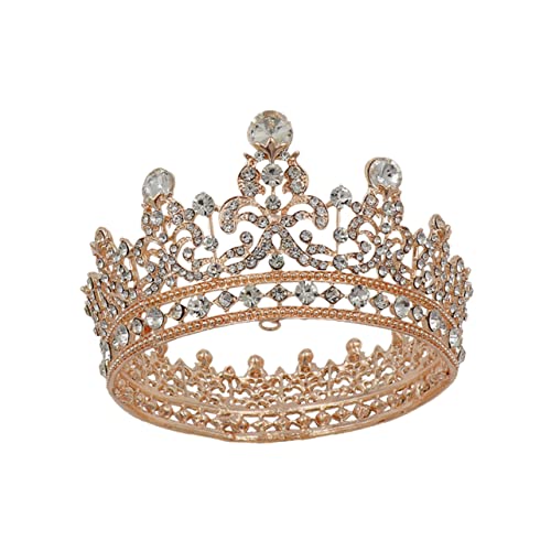 WEKADRIN Barock Haarkrone Leichtes Legierung Diadem Damen Braut Tiara mit Rundem Schmuck für Hochzeit Party Vintage Strass Prinzessin Dekoration von WEKADRIN