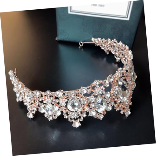 WEKADRIN Barock Hochzeitskrone Braut Haarschmuck Retro Diadem aus Rosegold und Silber für Damen Festliche Kopfbedeckung Brautaccessoire Party Schmuck von WEKADRIN