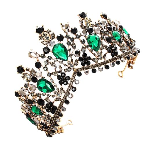 WEKADRIN Barock Vintage Diadem Damen Haarschmuck mit Strasssteinen und Perlen Braut Tiara für Hochzeit Party Geburtstagsfeier und Festzug Verstellbar und Sicherer von WEKADRIN