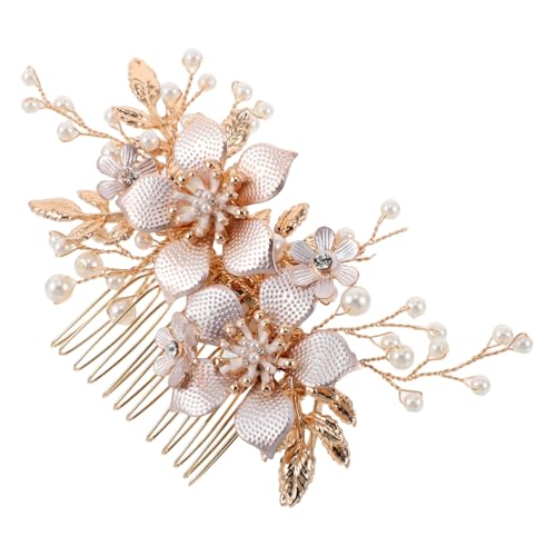 WEKADRIN Braut- -haarkamm Kristallhaarkamm Brauthaarnadel Aus Haarspangen Für Mädchen Haarstyling-clips Haarschmuck Für Die Braut Hochzeitskamm Legierung Golden von WEKADRIN
