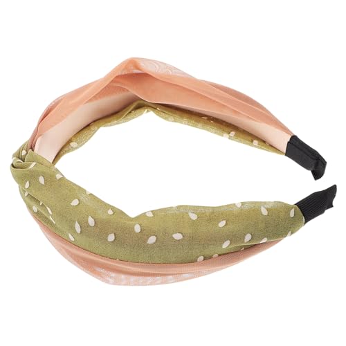 WEKADRIN Breites Grünes Stoff Haarband mit Punktemuster Zartes Druckfreies Stirnband für Damen und Mädchen Rutschfest Bequemes Haar Accessoire für Alltag und Festlichkeiten von WEKADRIN