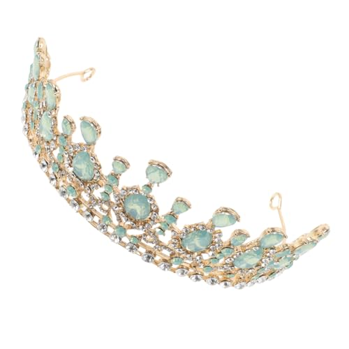 WEKADRIN Bridal Tiara Crown mit Kristallrhinestones Handgefertigte Hochzeitsschmuckkrone für Braut Romantisches Design mit Grünen Akzenten Vielseitiger Haarschmuck für Hochzeit Geburtstag von WEKADRIN