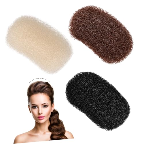 WEKADRIN Bump up Haarclips 3 Stück Haarvolumen Pad Zubehör Für Frauen Unsichtbare Haarspangen Für Selbstgemacht Frisuren Schwarz Braun Creme von WEKADRIN