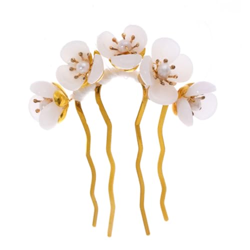 WEKADRIN Chinesische Haarnadel Vintage Perlen Haarstab Petal Hair Stick für Damen Haarschmuck Elegant Retro Haarstäbchen Geeignet für Alltag Bühne Cosplay von WEKADRIN