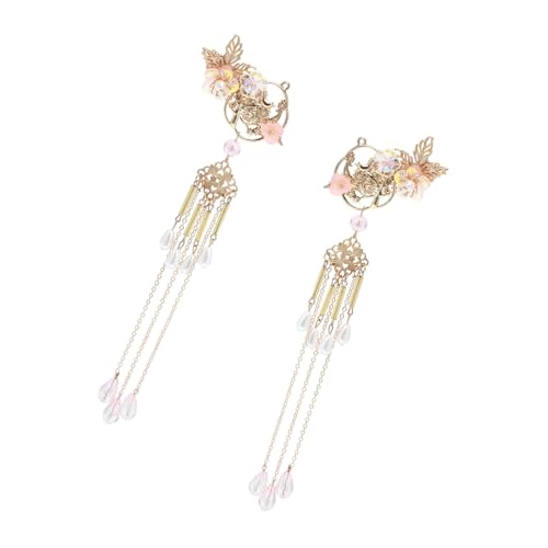 WEKADRIN Chinesische Haarnadel mit Quasten Anhänger Filigrane Metallblume Drehbarer Haarclip für Frauen und Mädchen Vintage Haarschmuck für Hochzeit Party Cosplay und Alltag von WEKADRIN