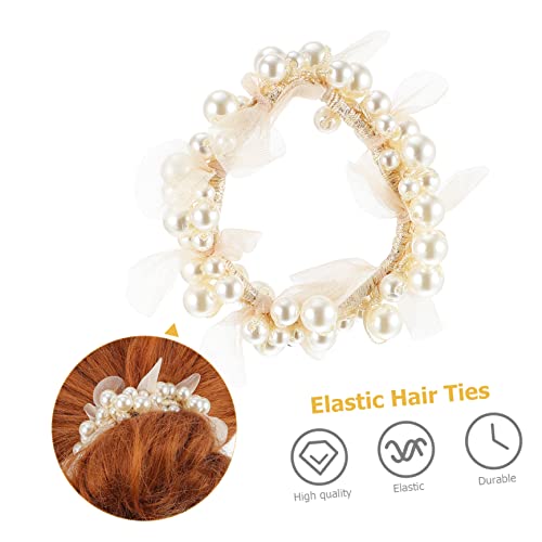 WEKADRIN Damen Haargummi mit Zartem Perlen Design Elastischer Haarkreis für Mädchen und Frauen Modischer Haarschmuck für Alltag Festliche Anlässe und Vielseitige Frisuren von WEKADRIN
