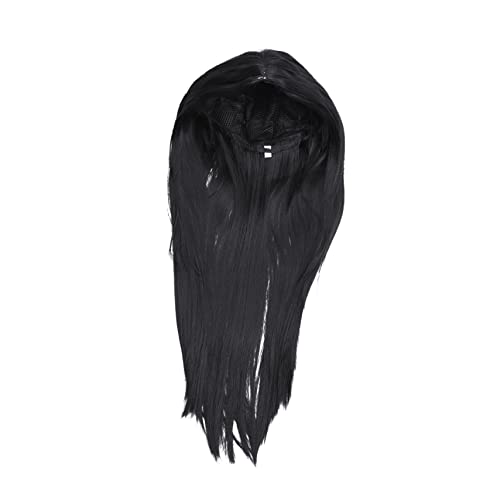 WEKADRIN 1stück Damen Langhaar Perücke Schwarze Gerade Kunsthaarperücke Hochtemperaturfaser Realistische Modehaarpiece Für Anlässe von WEKADRIN