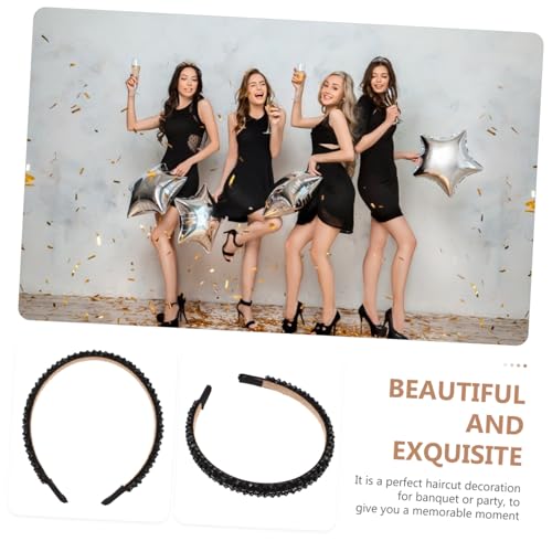 WEKADRIN Delikates Kristall Haarband mit Vier Reihen Perlen Leichtes Damen Stirnband für Party Fotoshooting und Alltag Eleganter Haarschmuck für Mädchen und Frauen Festlicher Kopfschmuck von WEKADRIN