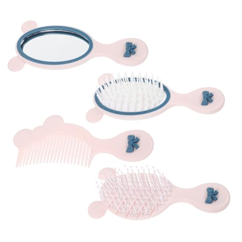 WEKADRIN Detangling Kamm für Mädchen mit Handlichem Spiegel Leichte Haarbürste Glättend Schonend zur Kopfhaut Tragbar für Reisen und Zuhause Teiliges von WEKADRIN