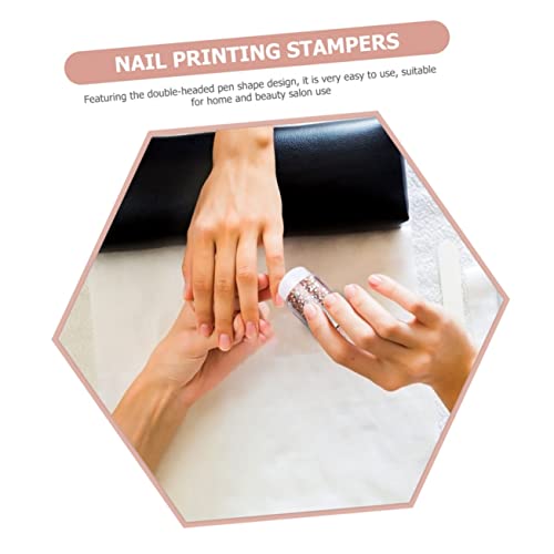 WEKADRIN Double End Nail Stamper Nagelstempel Silikon Stempel Maniküre Werkzeug DIY Nagelkunst Leicht Kompakt Für Zuhause und Salon von WEKADRIN